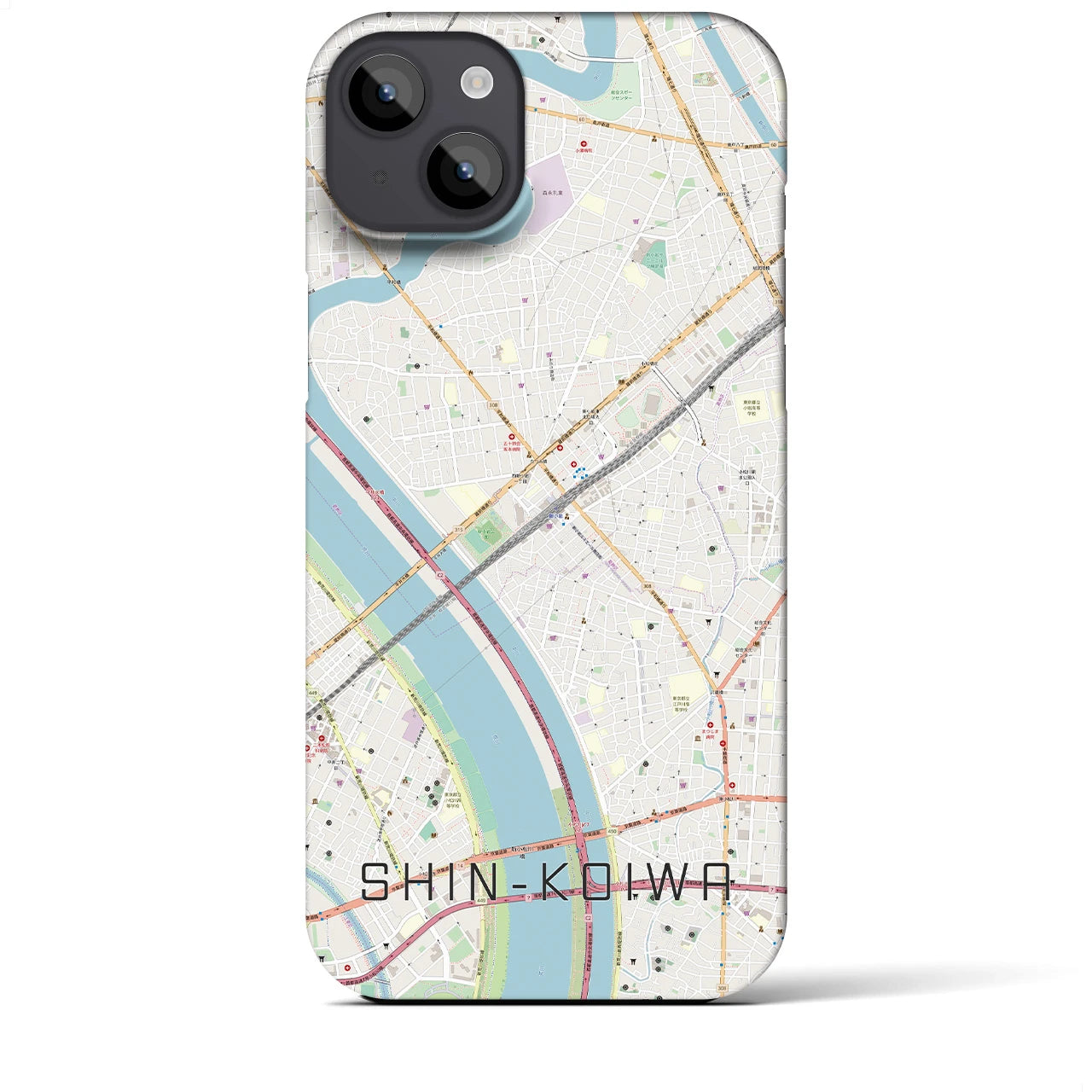 【新小岩(東京都)】地図柄iPhoneケース(バックカバータイプ)