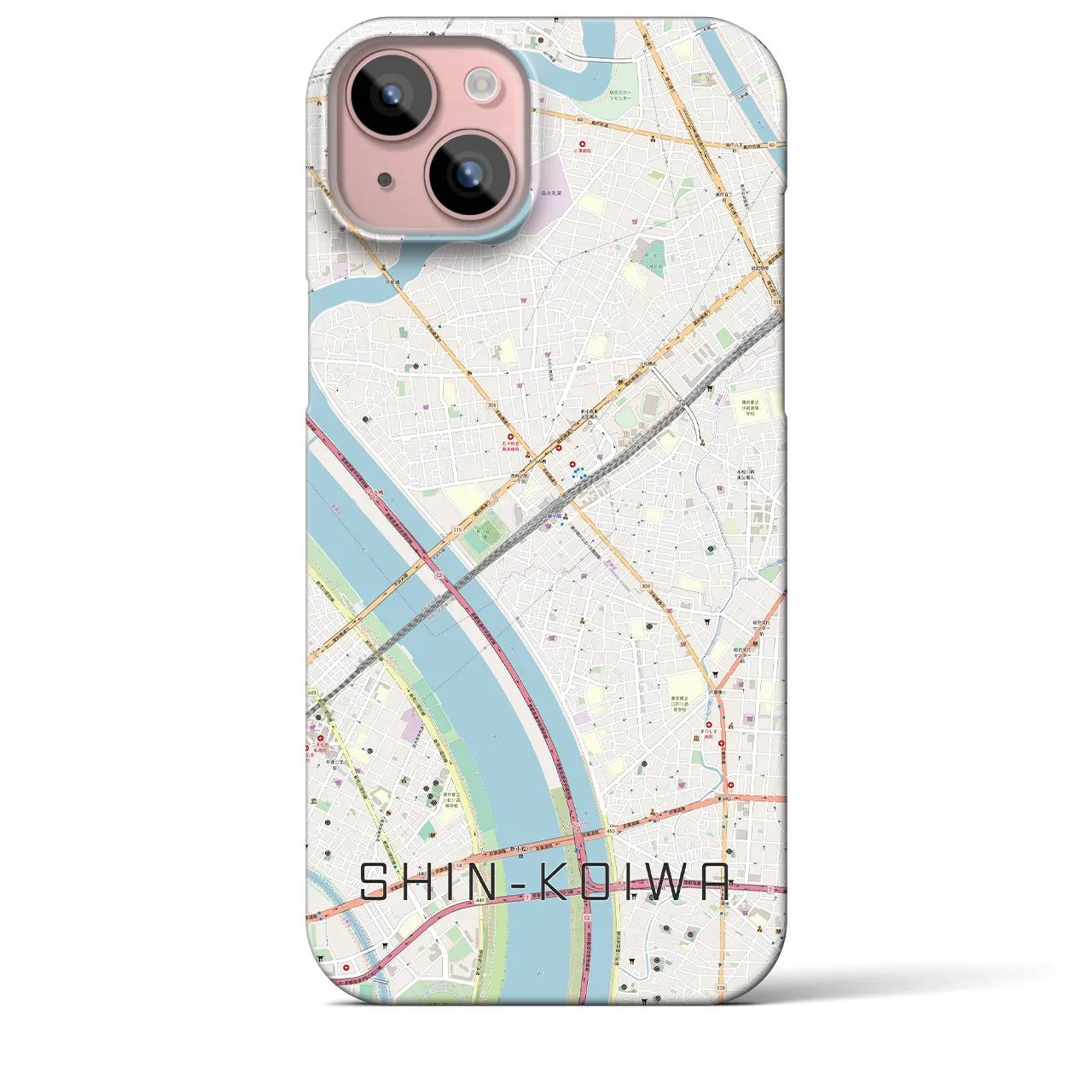 【新小岩(東京都)】地図柄iPhoneケース(バックカバータイプ)