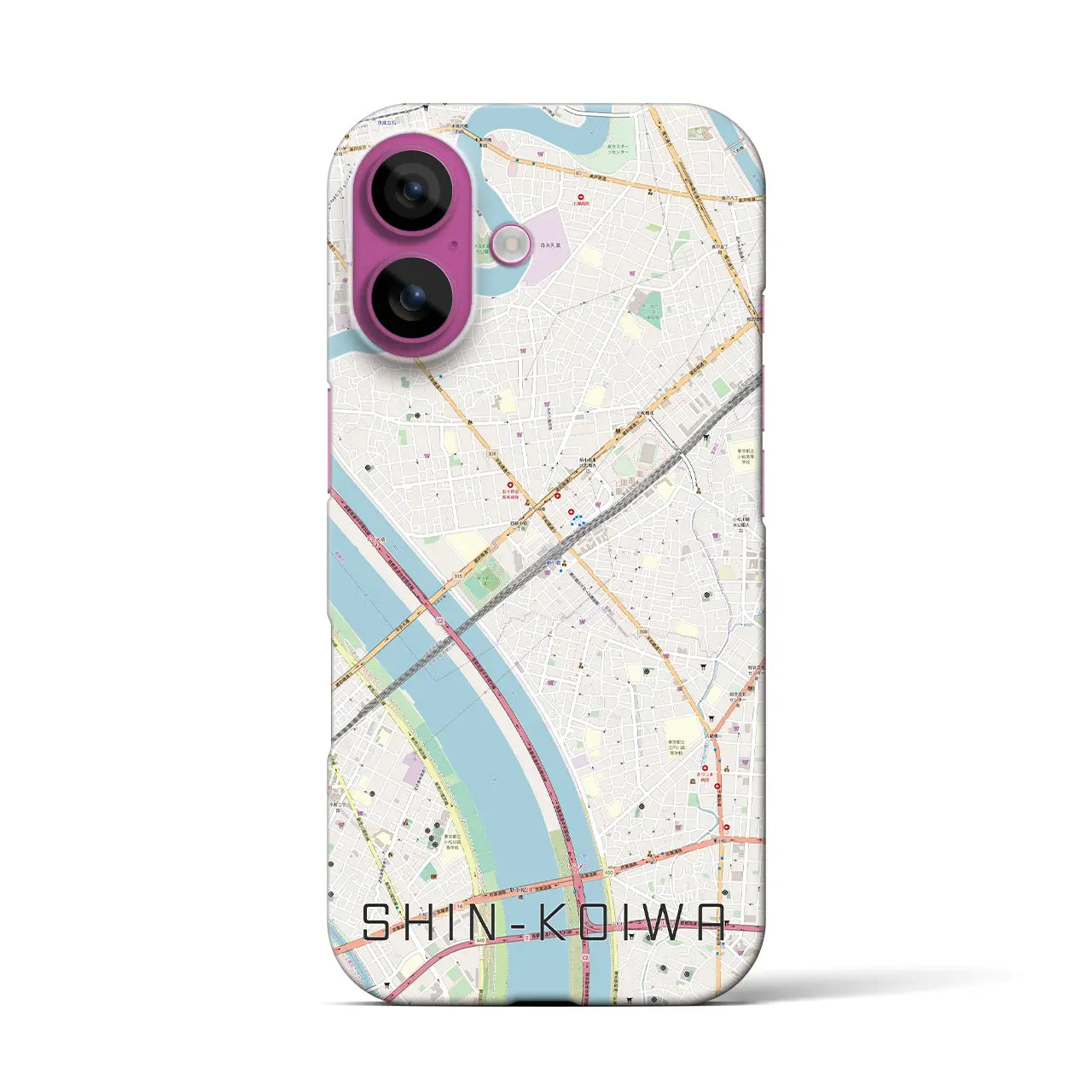 【新小岩(東京都)】地図柄iPhoneケース(バックカバータイプ)