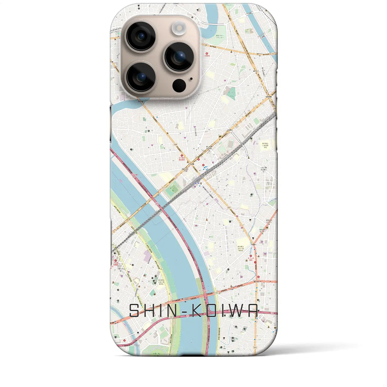 【新小岩(東京都)】地図柄iPhoneケース(バックカバータイプ)