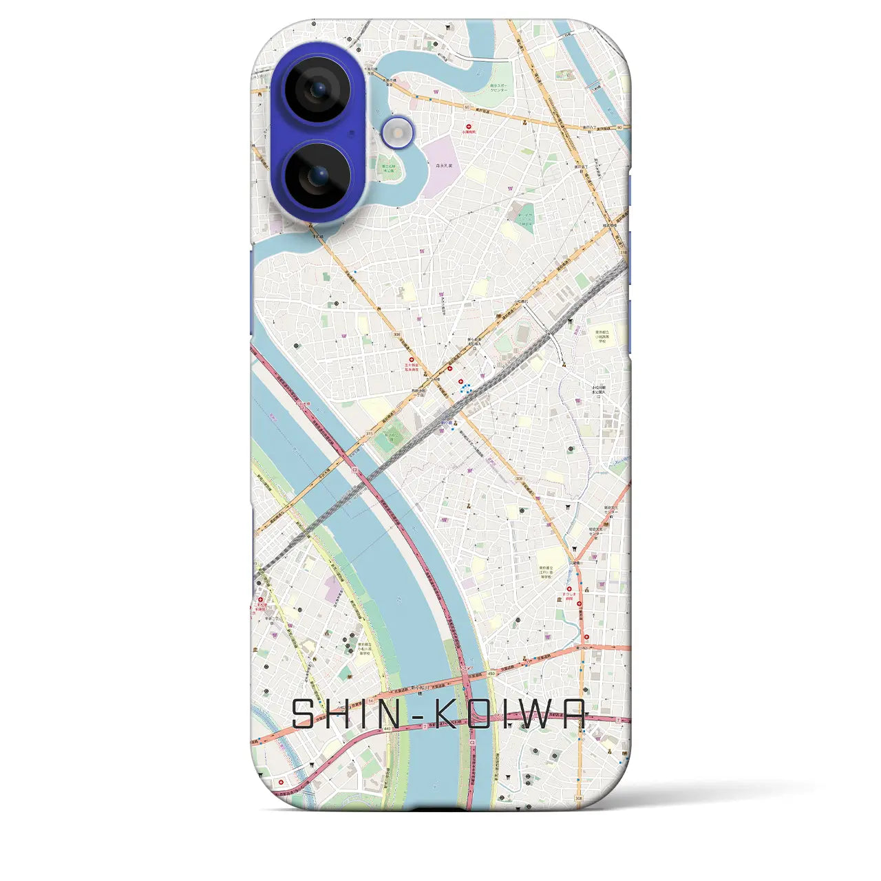 【新小岩(東京都)】地図柄iPhoneケース(バックカバータイプ)