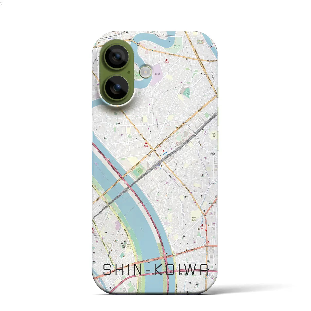 【新小岩(東京都)】地図柄iPhoneケース(バックカバータイプ)ナチュラル・iPhone 17 Pro Max 用