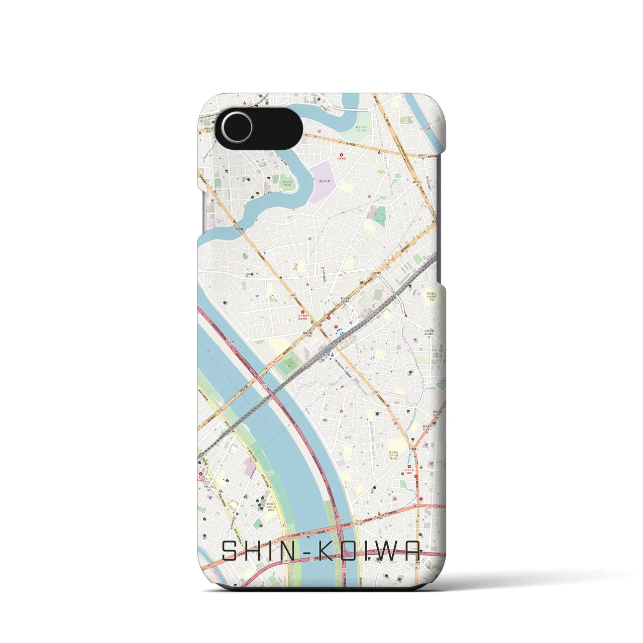 【新小岩(東京都)】地図柄iPhoneケース(バックカバータイプ)
