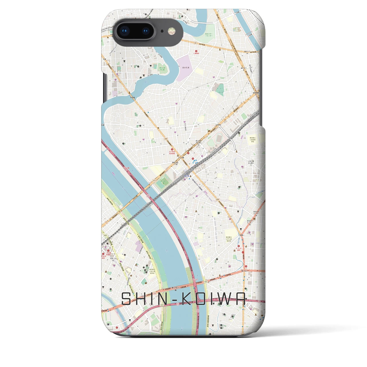 【新小岩(東京都)】地図柄iPhoneケース(バックカバータイプ)
