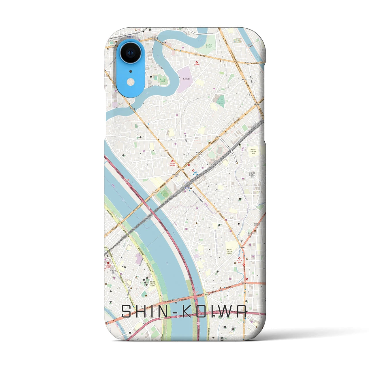 【新小岩(東京都)】地図柄iPhoneケース(バックカバータイプ)