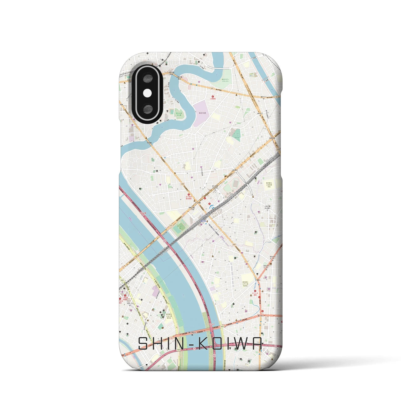 【新小岩(東京都)】地図柄iPhoneケース(バックカバータイプ)
