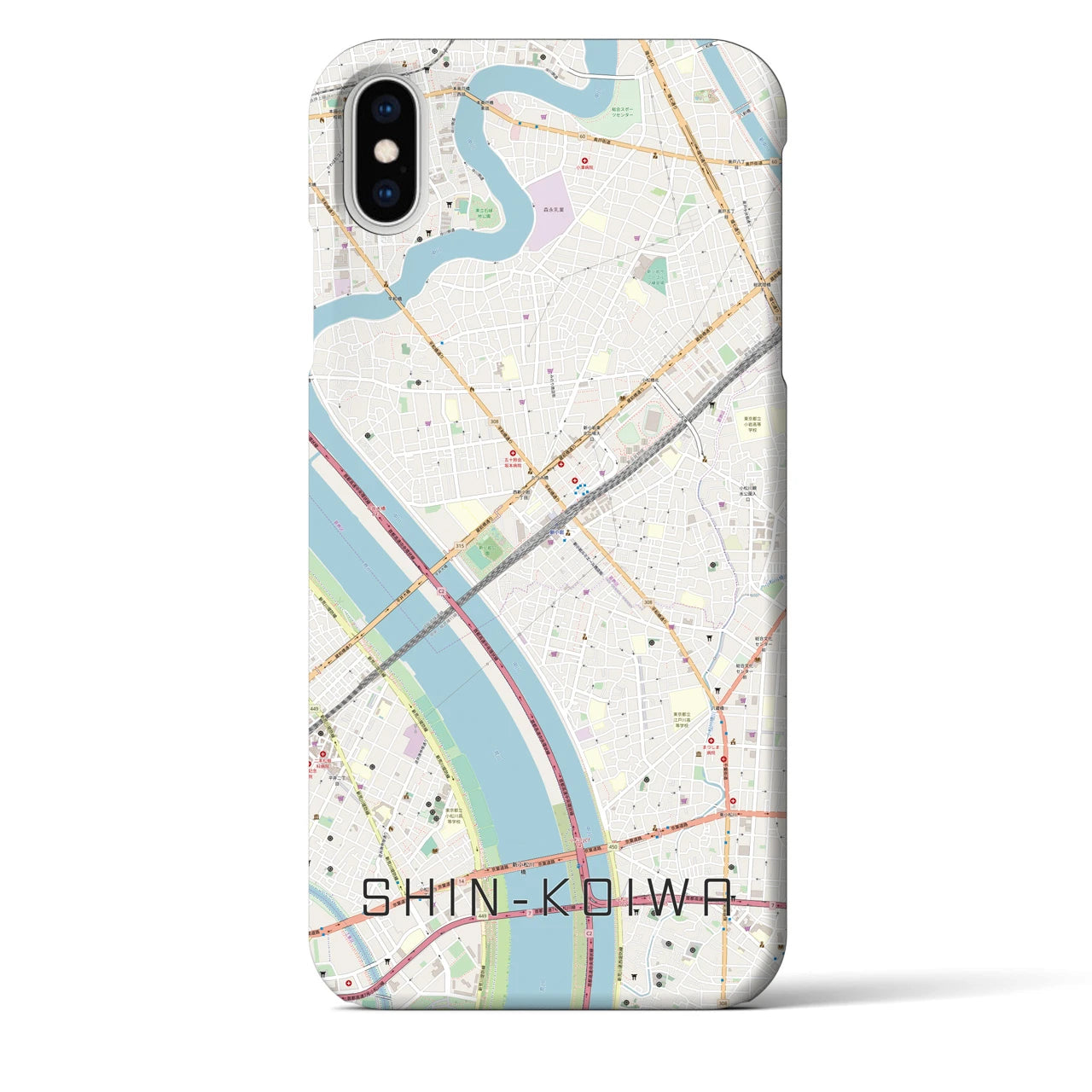 【新小岩(東京都)】地図柄iPhoneケース(バックカバータイプ)