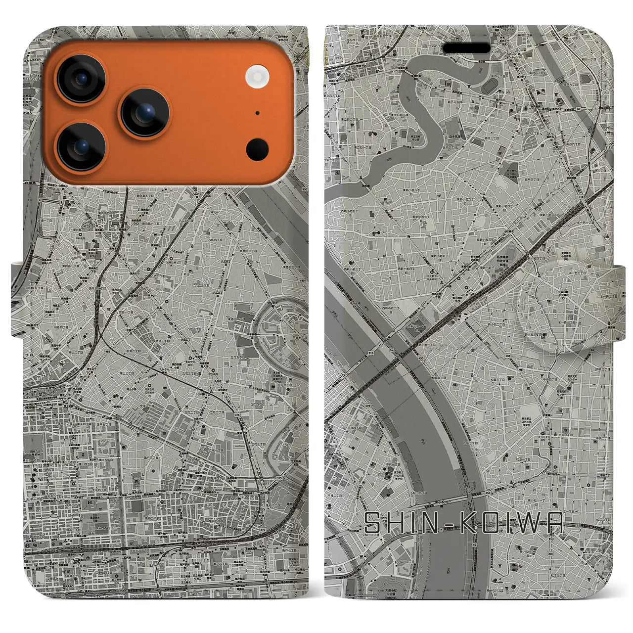 【新小岩(東京都)】地図柄iPhoneケース(手帳タイプ)