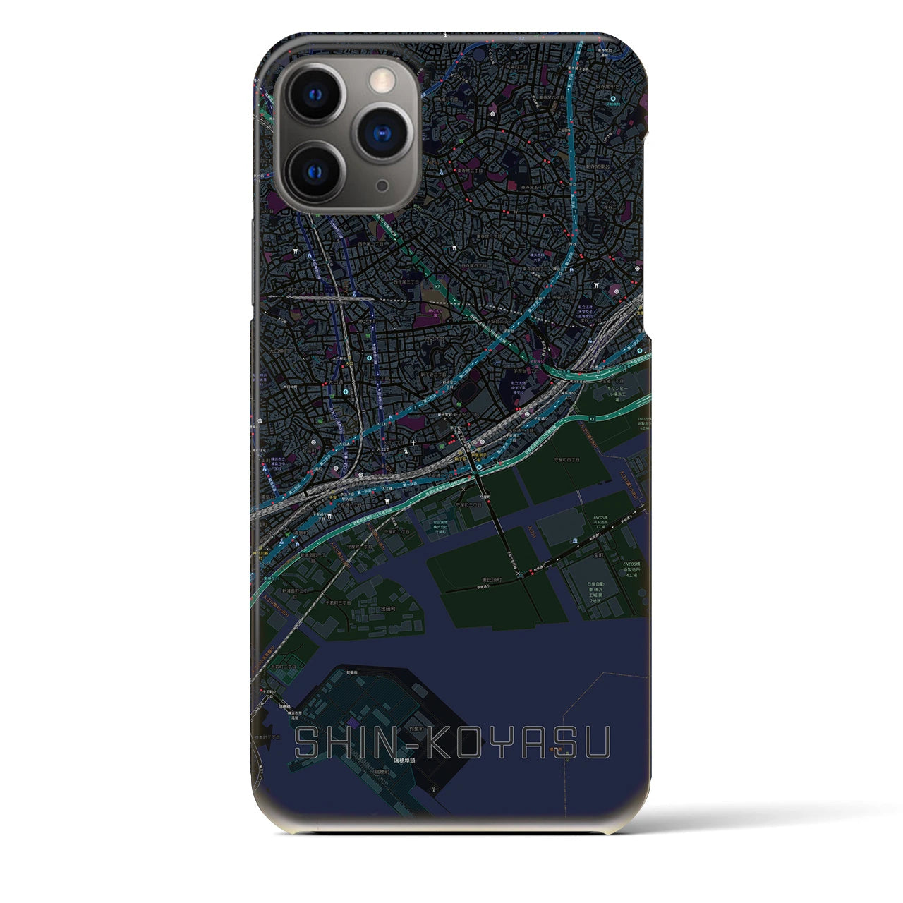 【新子安(神奈川県)】地図柄iPhoneケース(バックカバータイプ)