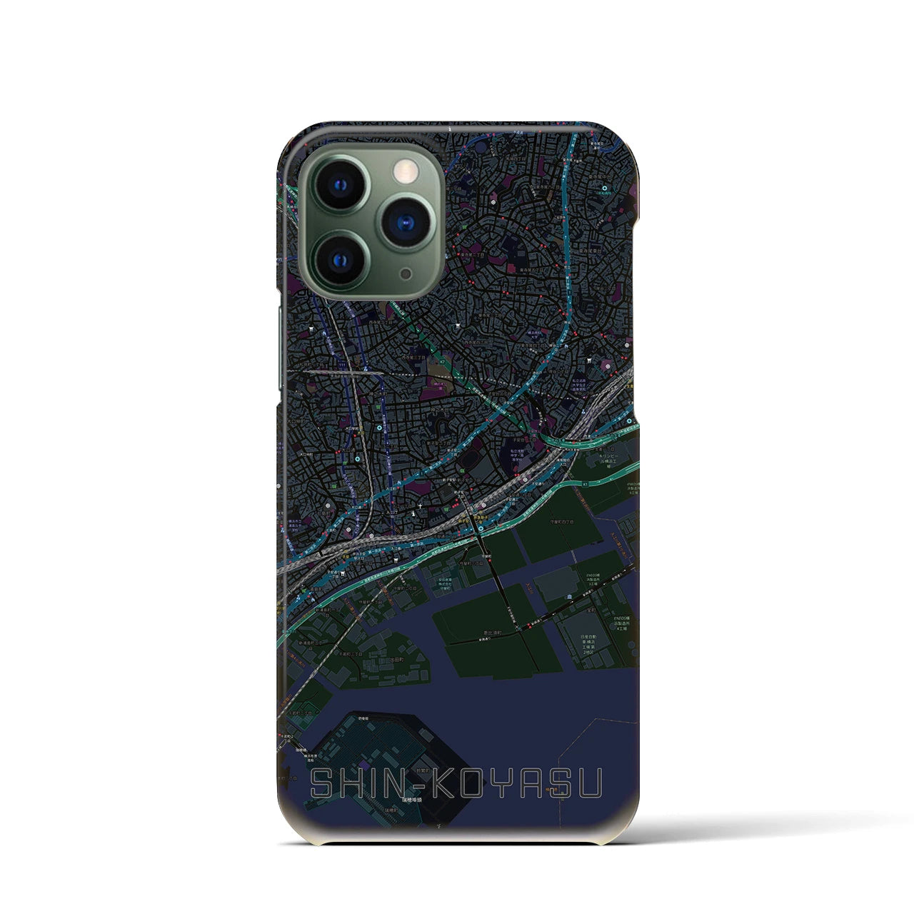 【新子安(神奈川県)】地図柄iPhoneケース(バックカバータイプ)