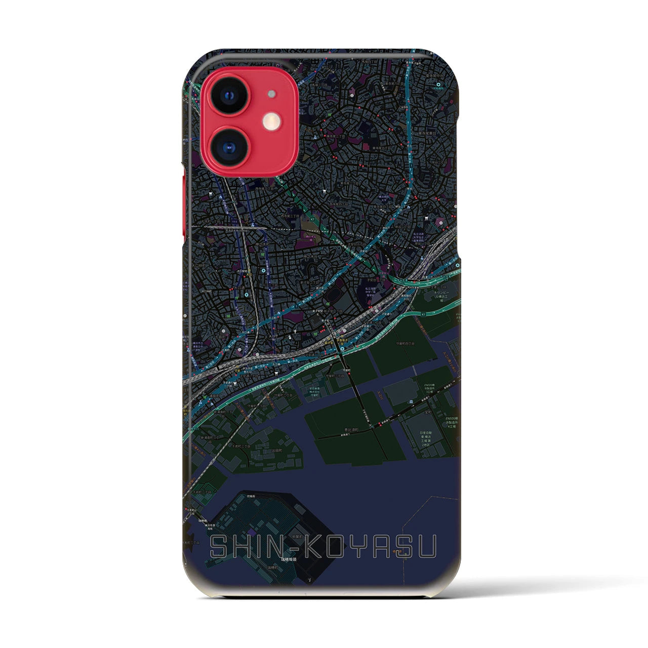 【新子安(神奈川県)】地図柄iPhoneケース(バックカバータイプ)