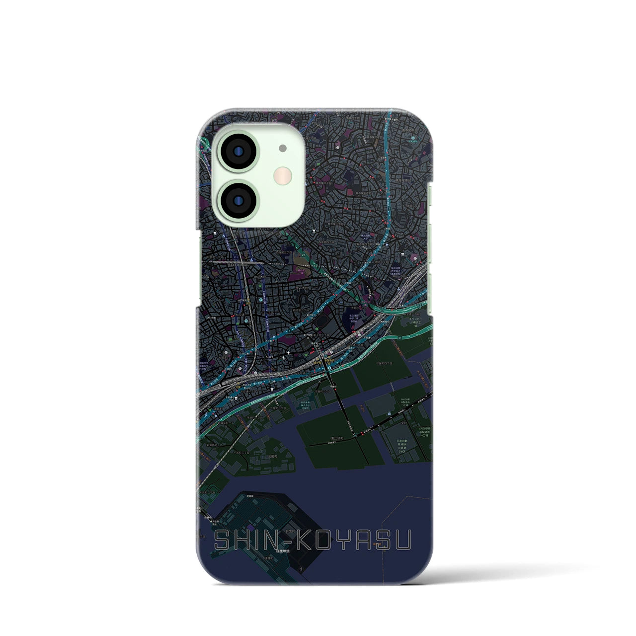 【新子安(神奈川県)】地図柄iPhoneケース(バックカバータイプ)