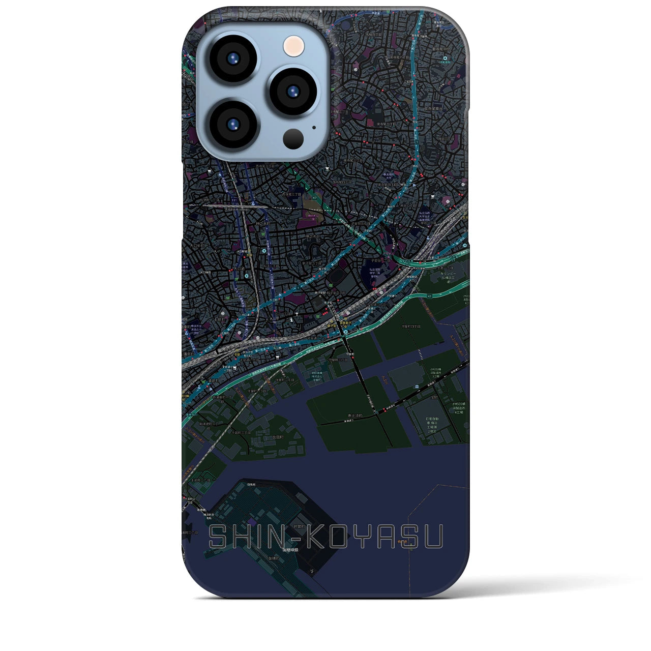 【新子安(神奈川県)】地図柄iPhoneケース(バックカバータイプ)