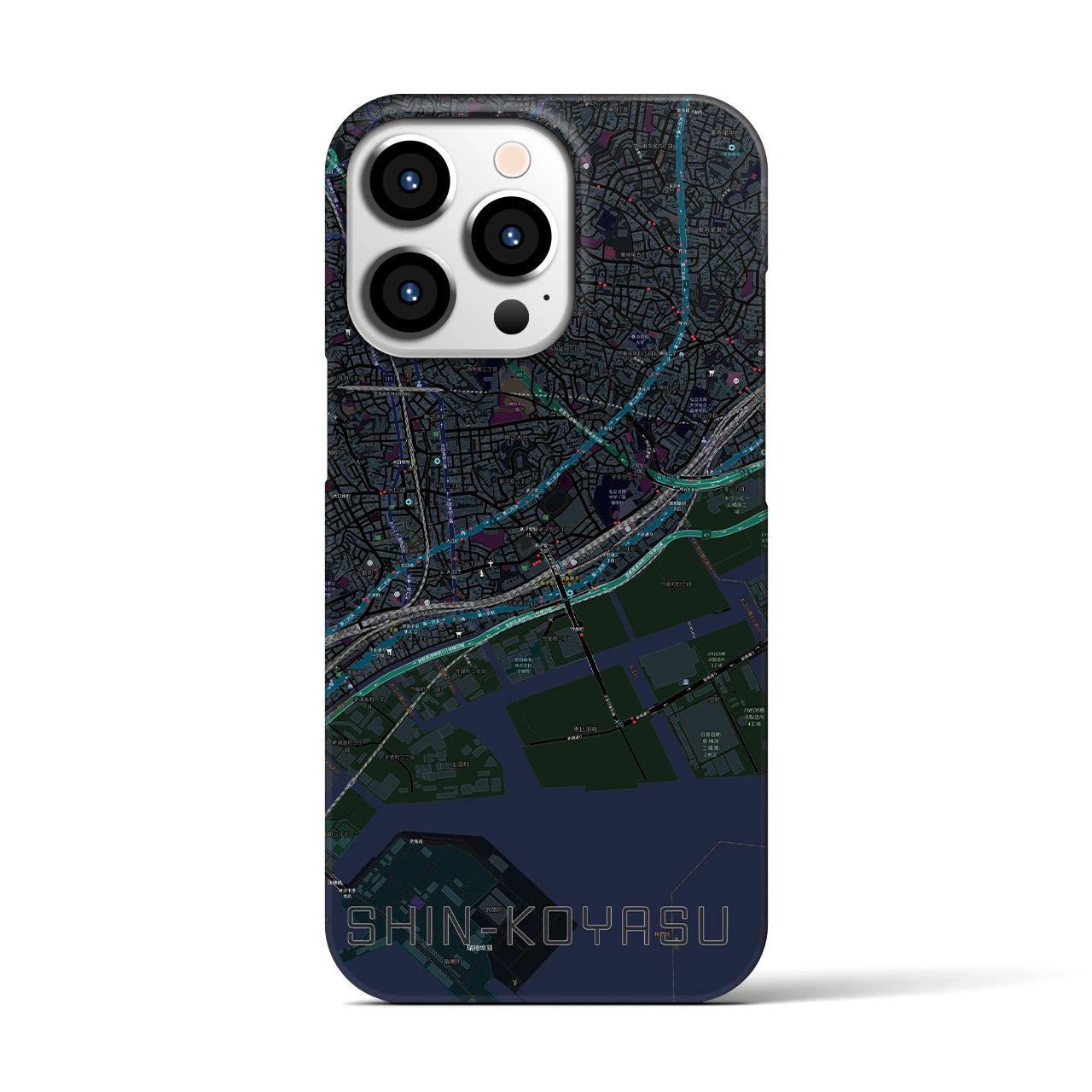 【新子安(神奈川県)】地図柄iPhoneケース(バックカバータイプ)