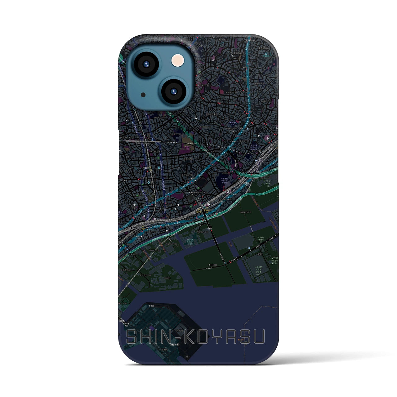 【新子安(神奈川県)】地図柄iPhoneケース(バックカバータイプ)