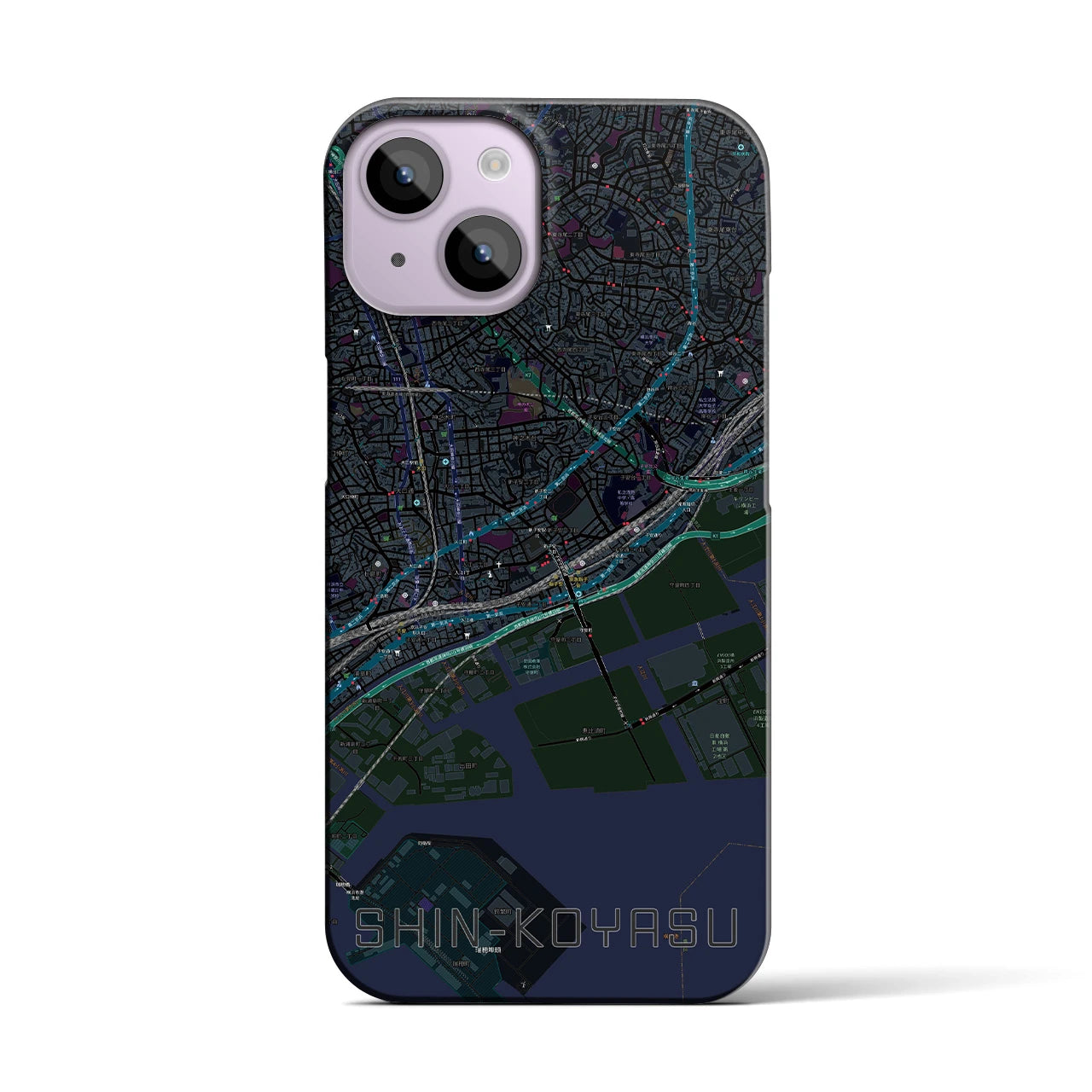 【新子安(神奈川県)】地図柄iPhoneケース(バックカバータイプ)