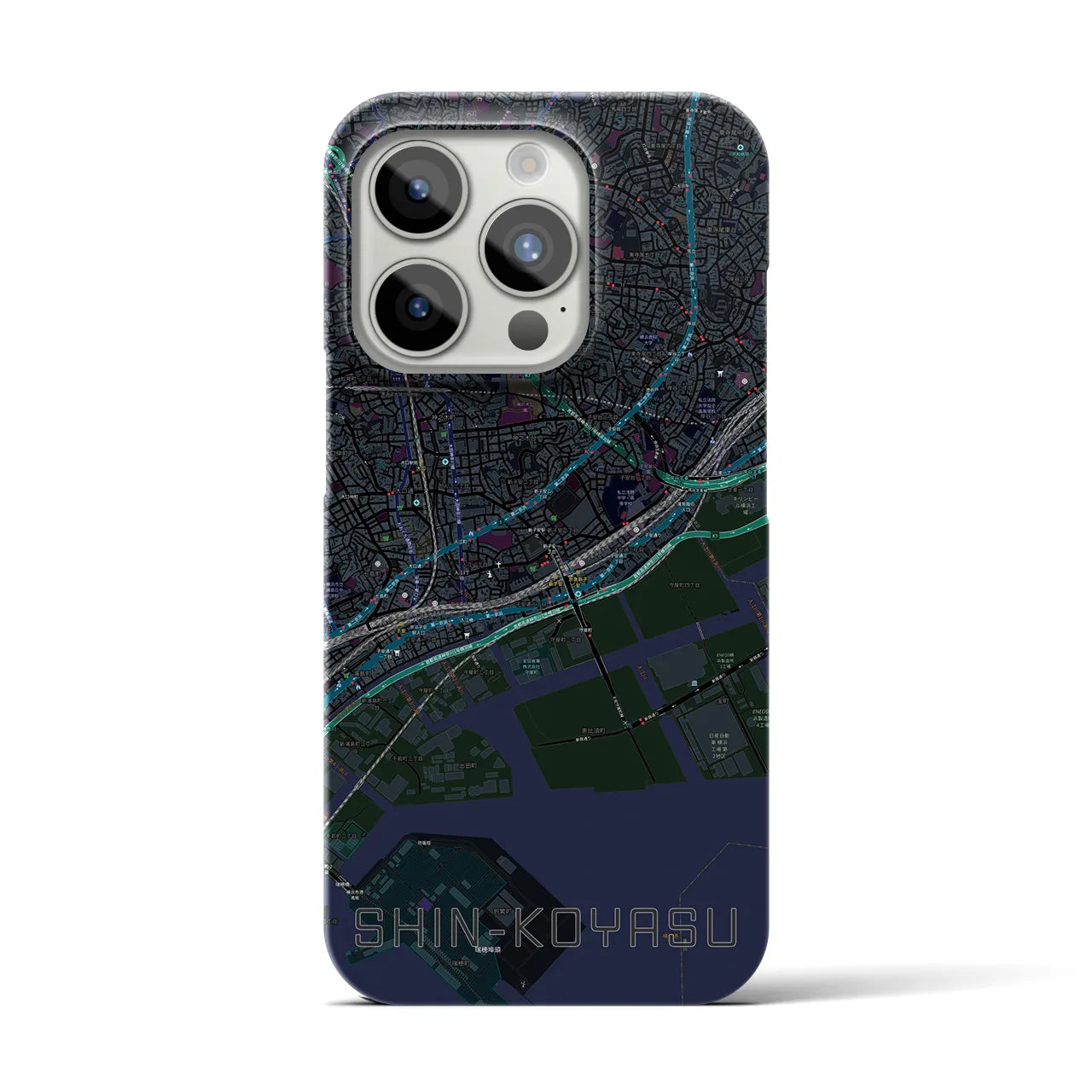 【新子安(神奈川県)】地図柄iPhoneケース(バックカバータイプ)