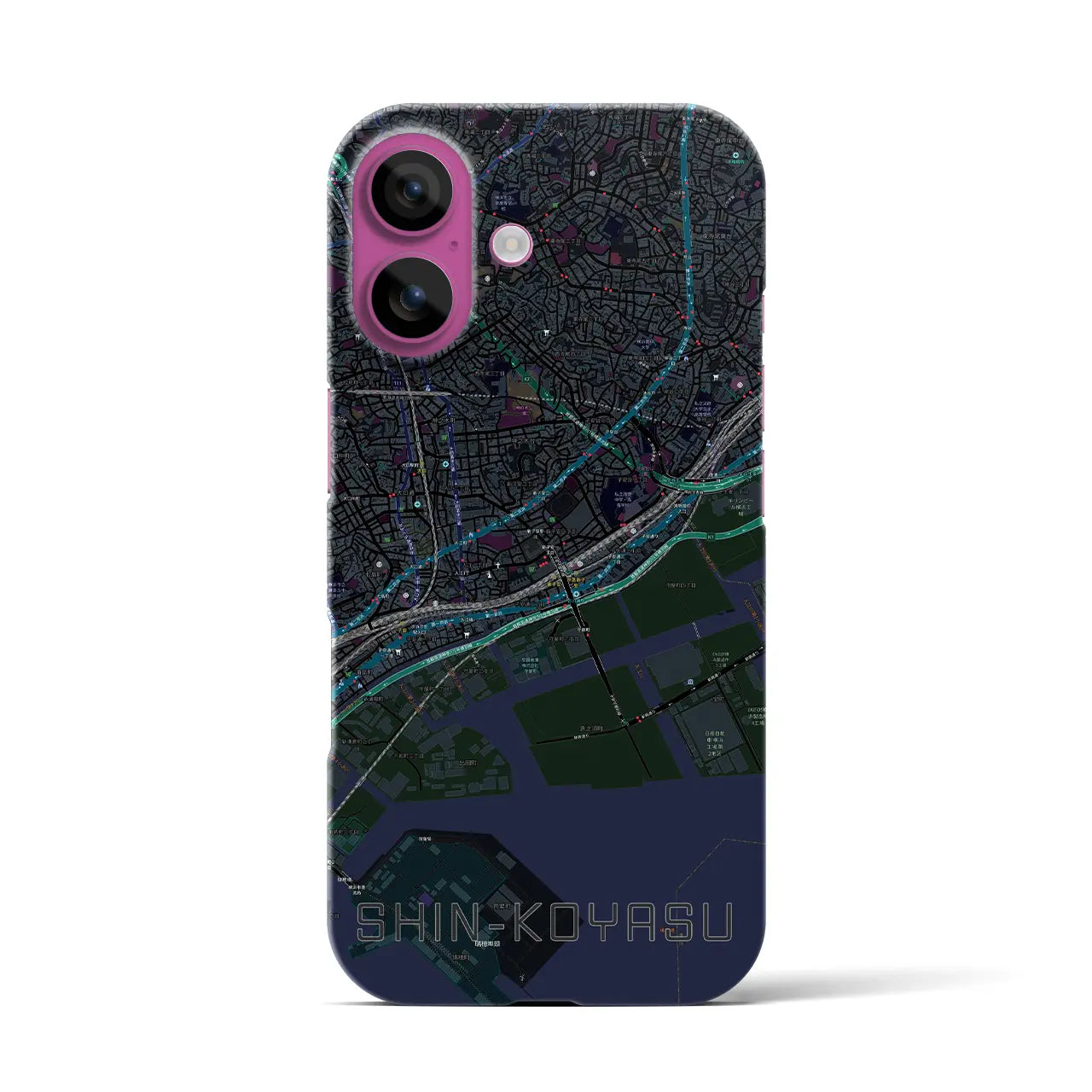 【新子安(神奈川県)】地図柄iPhoneケース(バックカバータイプ)