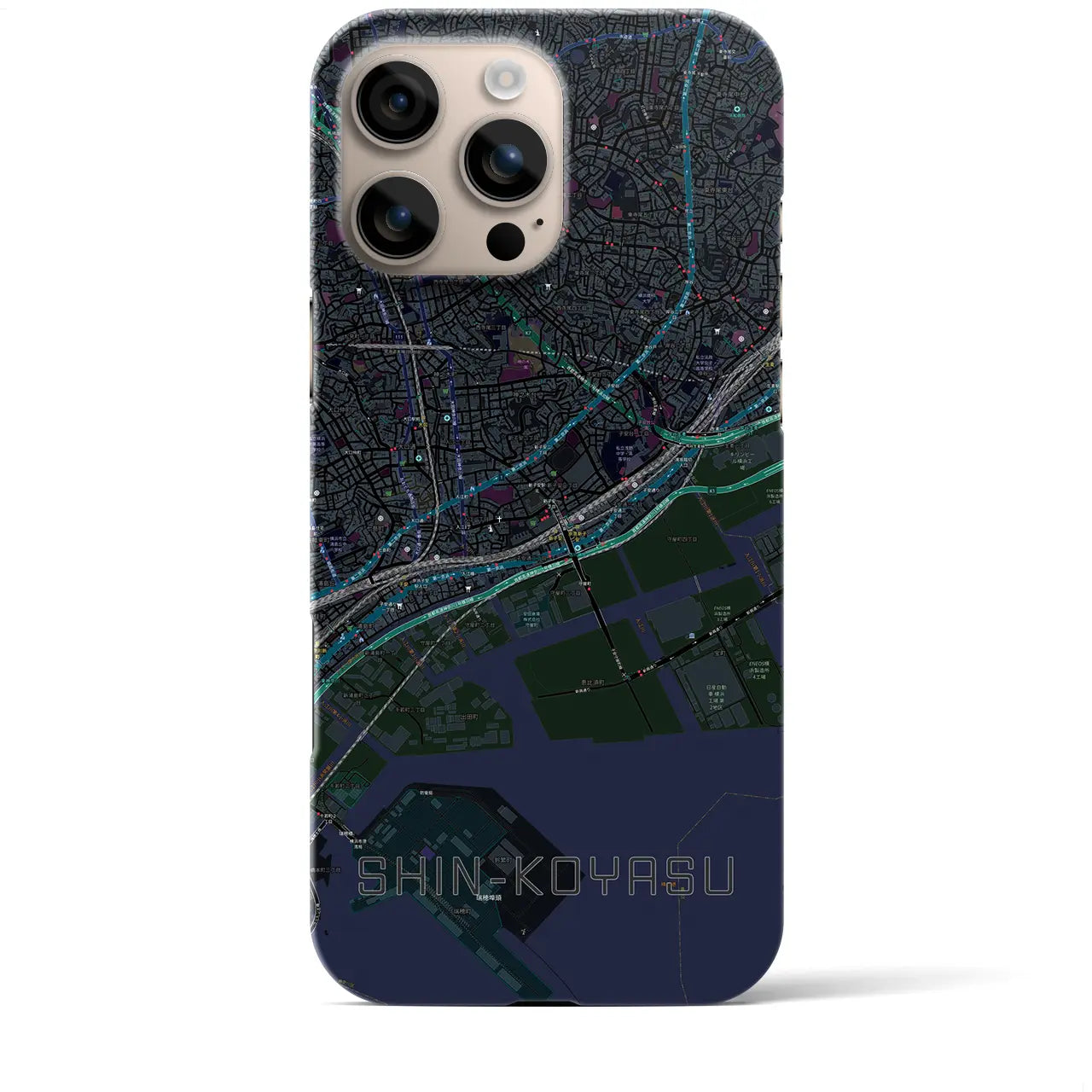 【新子安(神奈川県)】地図柄iPhoneケース(バックカバータイプ)