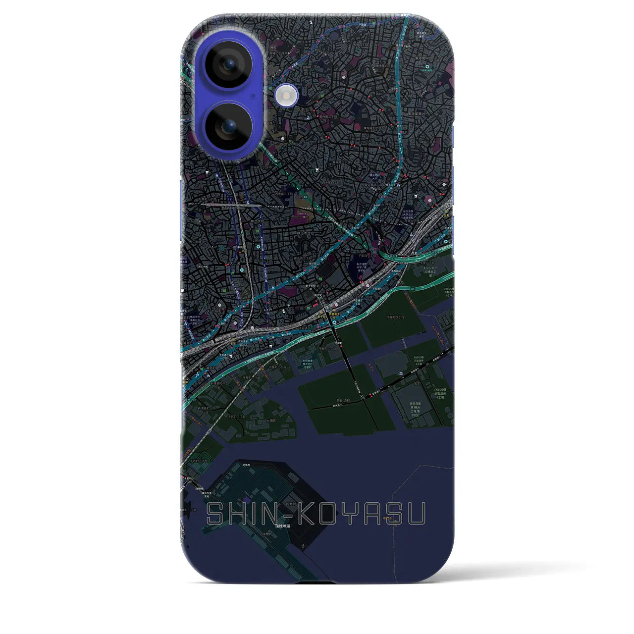 【新子安(神奈川県)】地図柄iPhoneケース(バックカバータイプ)