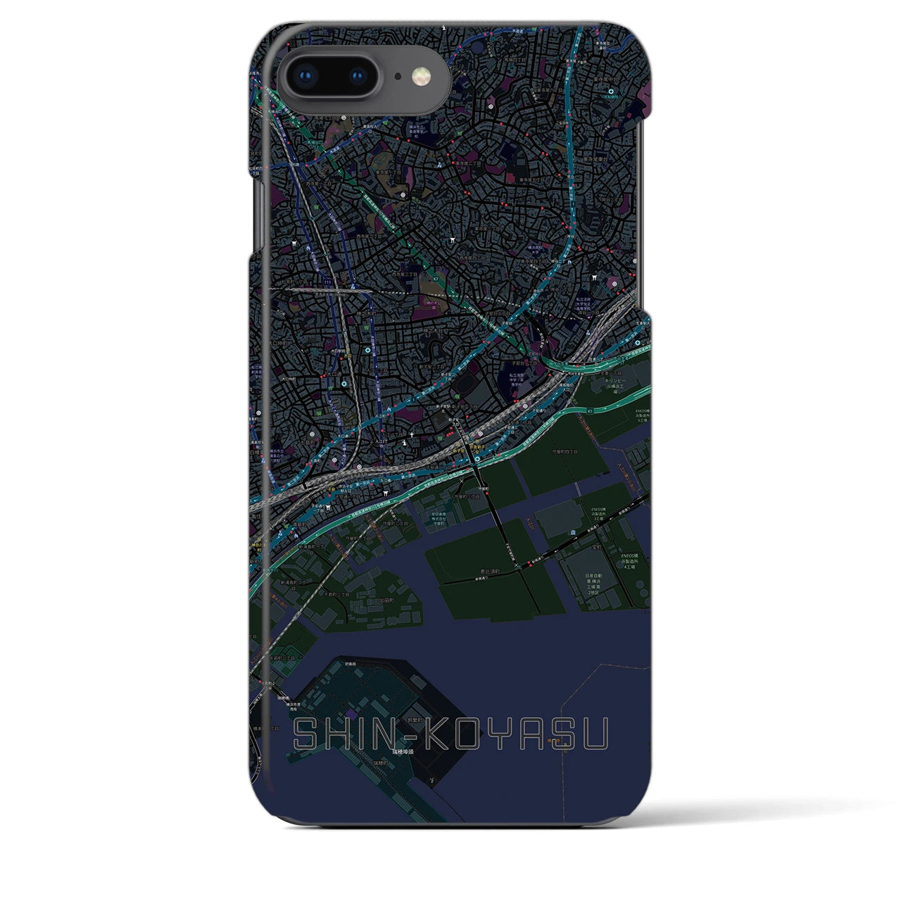 【新子安(神奈川県)】地図柄iPhoneケース(バックカバータイプ)
