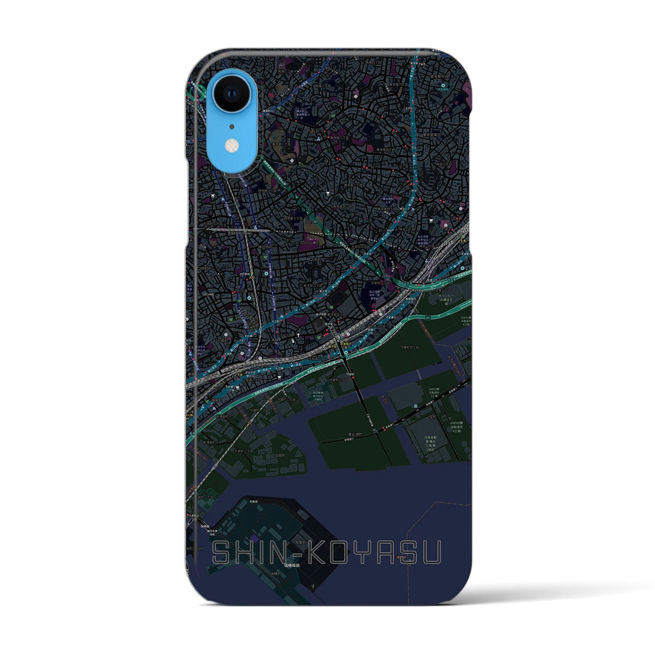 【新子安(神奈川県)】地図柄iPhoneケース(バックカバータイプ)