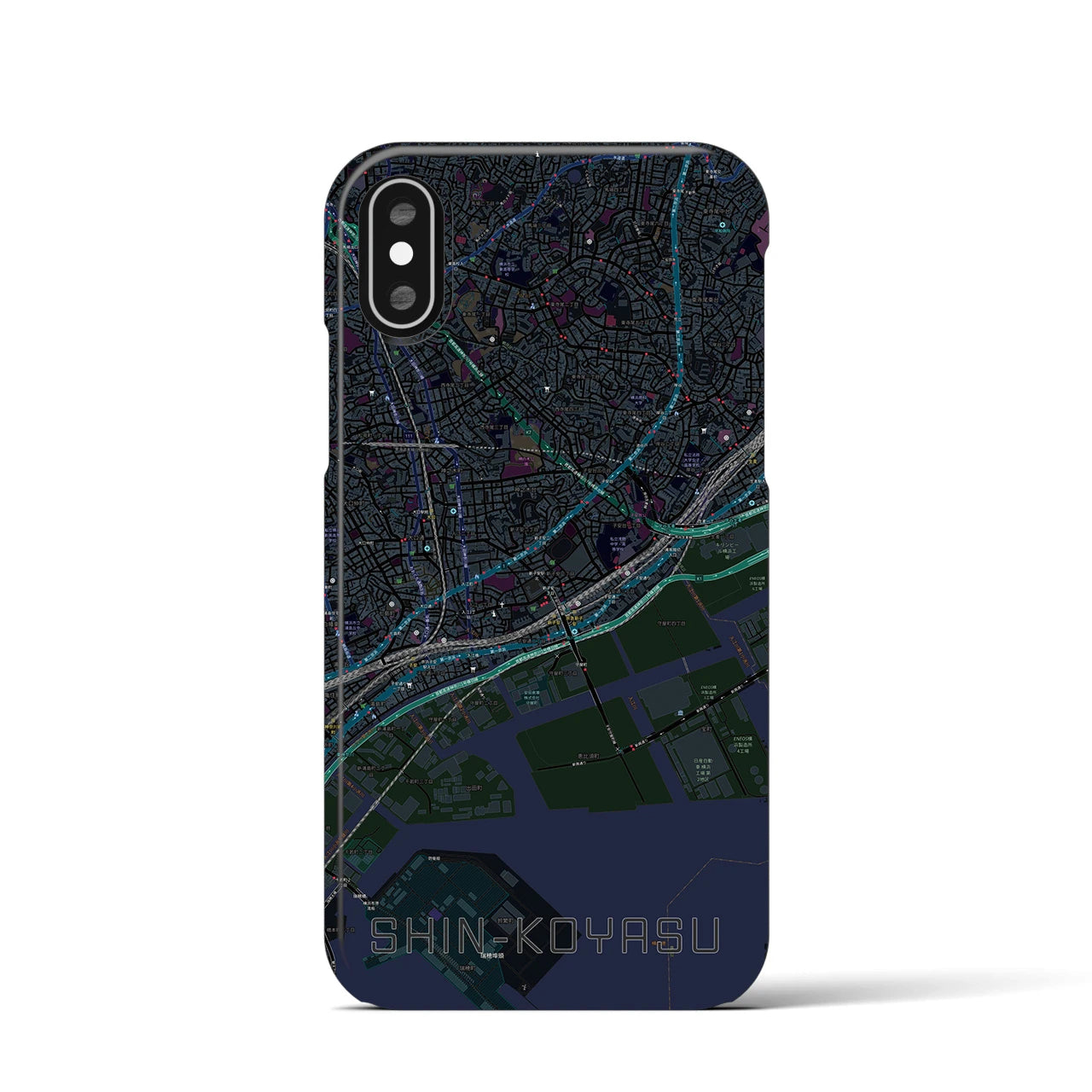 【新子安(神奈川県)】地図柄iPhoneケース(バックカバータイプ)