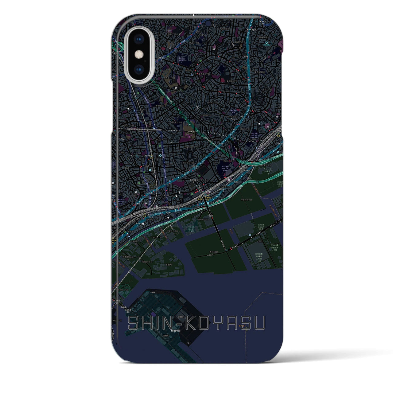 【新子安(神奈川県)】地図柄iPhoneケース(バックカバータイプ)