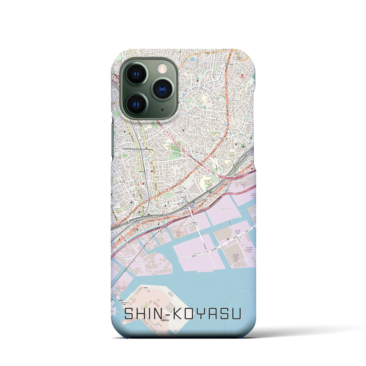 【新子安(神奈川県)】地図柄iPhoneケース(バックカバータイプ)