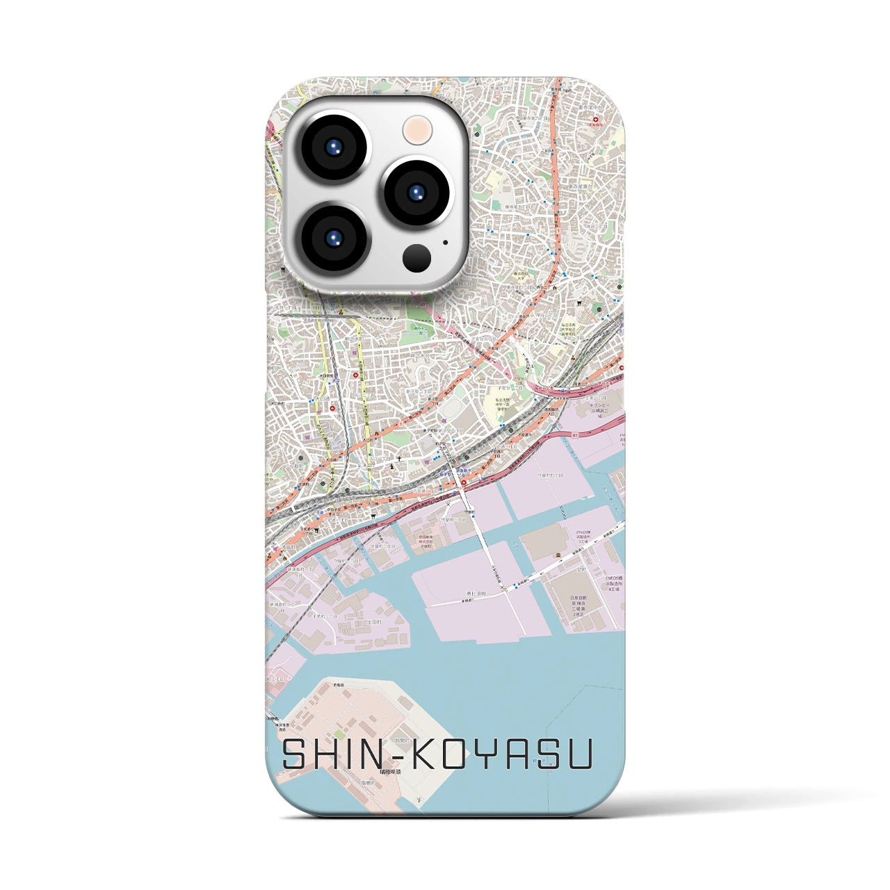 【新子安(神奈川県)】地図柄iPhoneケース(バックカバータイプ)