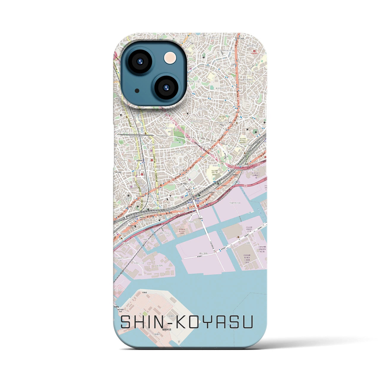 【新子安(神奈川県)】地図柄iPhoneケース(バックカバータイプ)