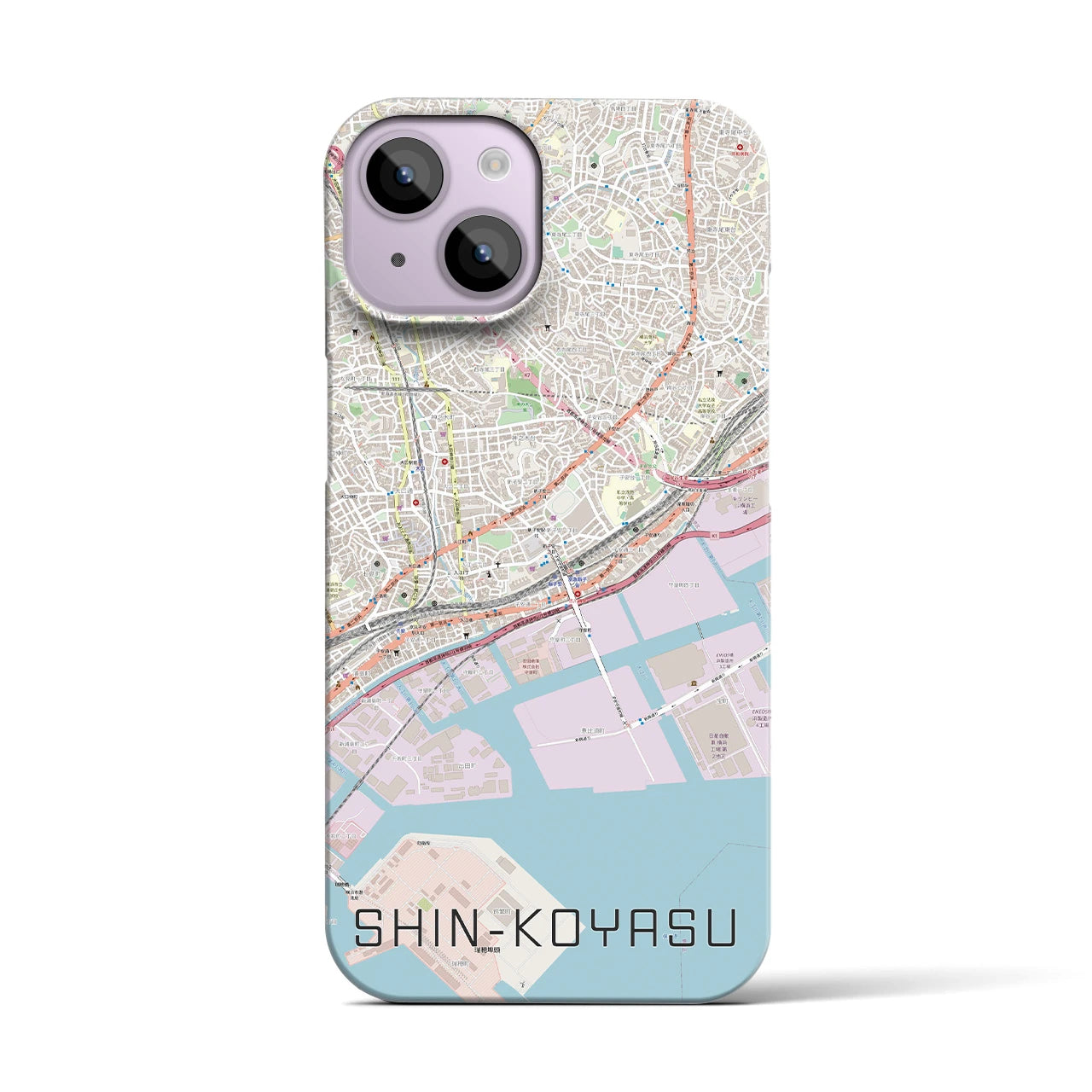 【新子安(神奈川県)】地図柄iPhoneケース(バックカバータイプ)