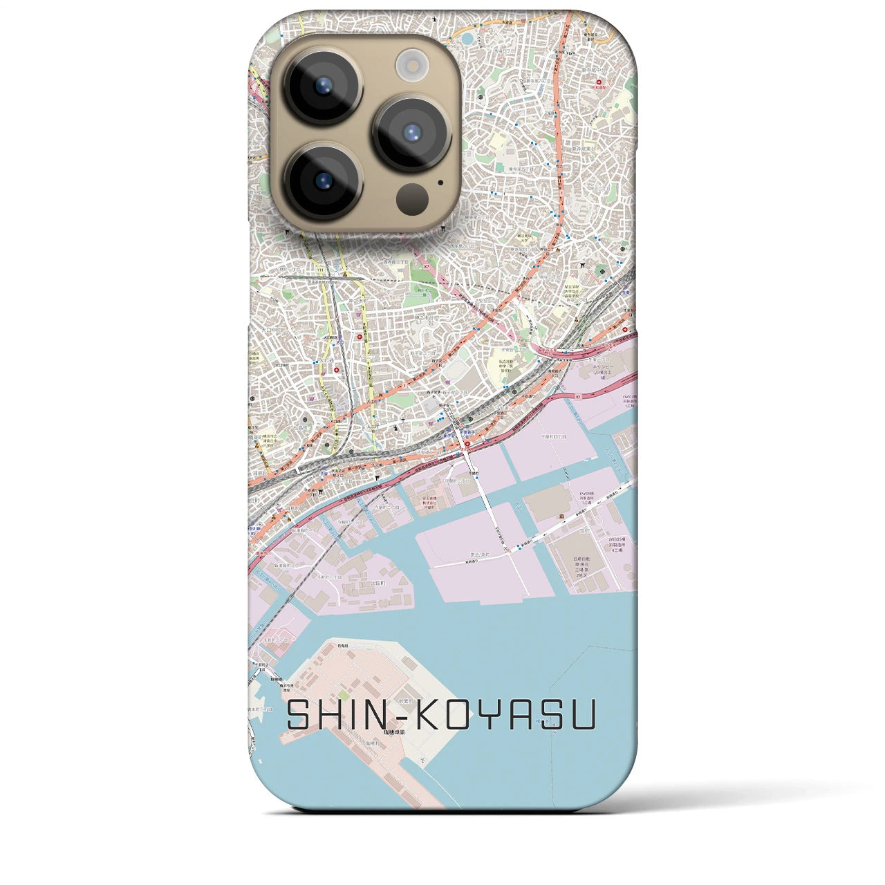 【新子安(神奈川県)】地図柄iPhoneケース(バックカバータイプ)