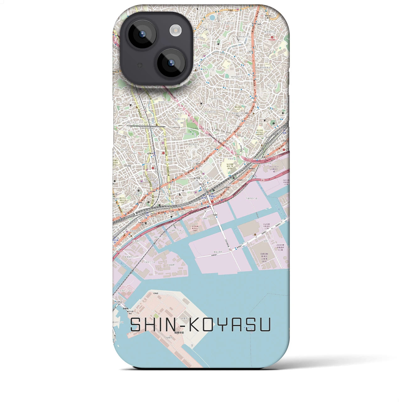 【新子安(神奈川県)】地図柄iPhoneケース(バックカバータイプ)