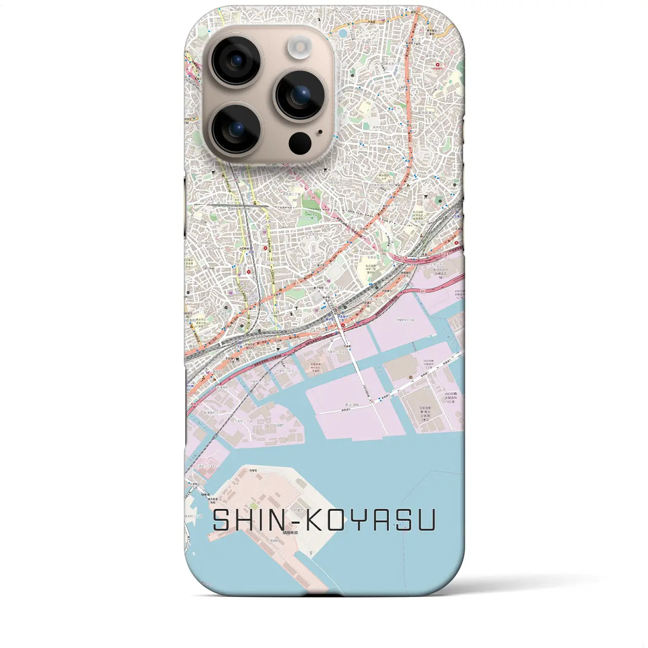 【新子安(神奈川県)】地図柄iPhoneケース(バックカバータイプ)