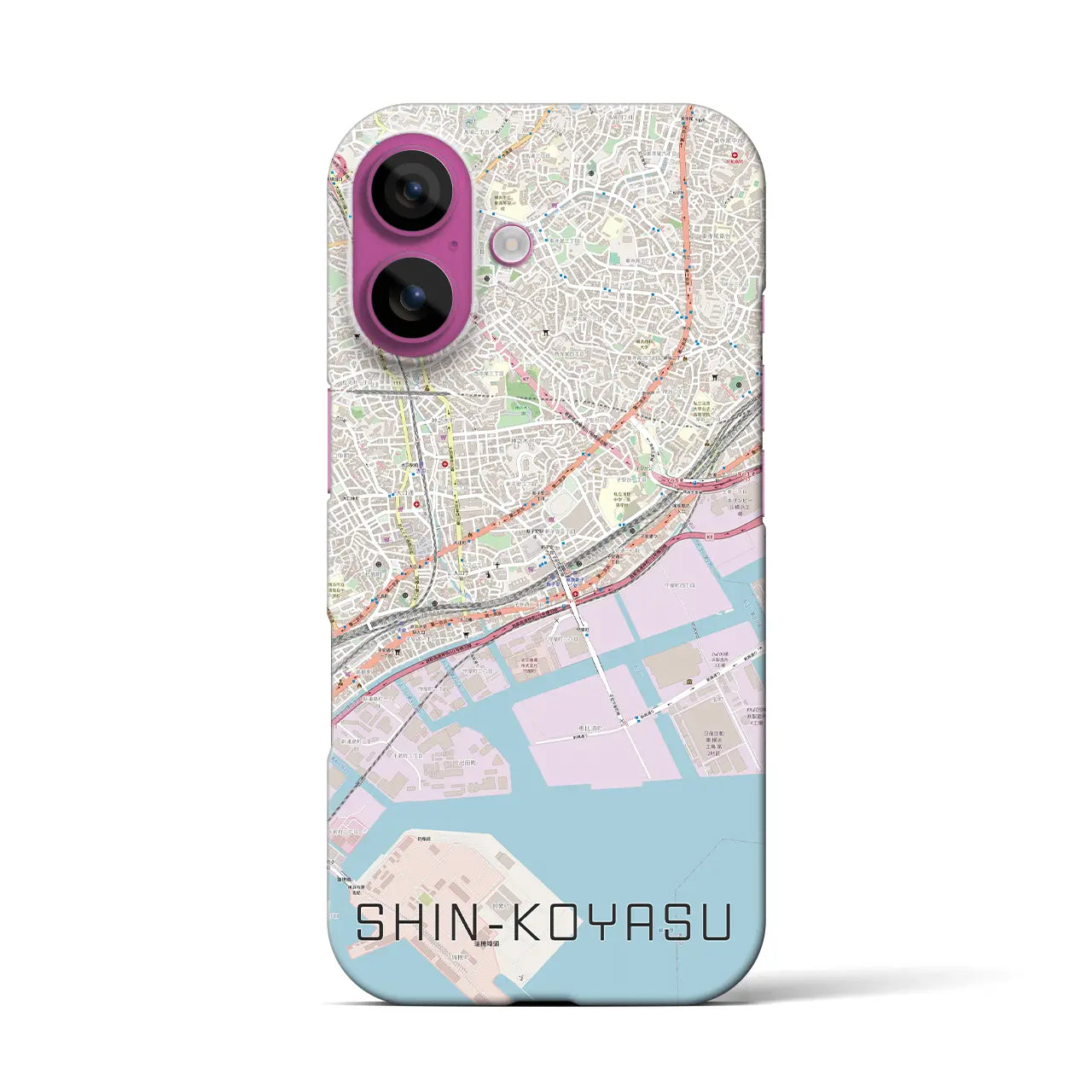 【新子安(神奈川県)】地図柄iPhoneケース(バックカバータイプ)
