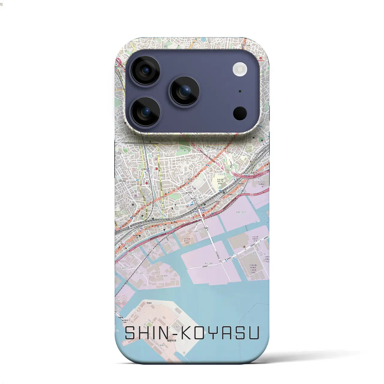 【新子安(神奈川県)】地図柄iPhoneケース(バックカバータイプ)