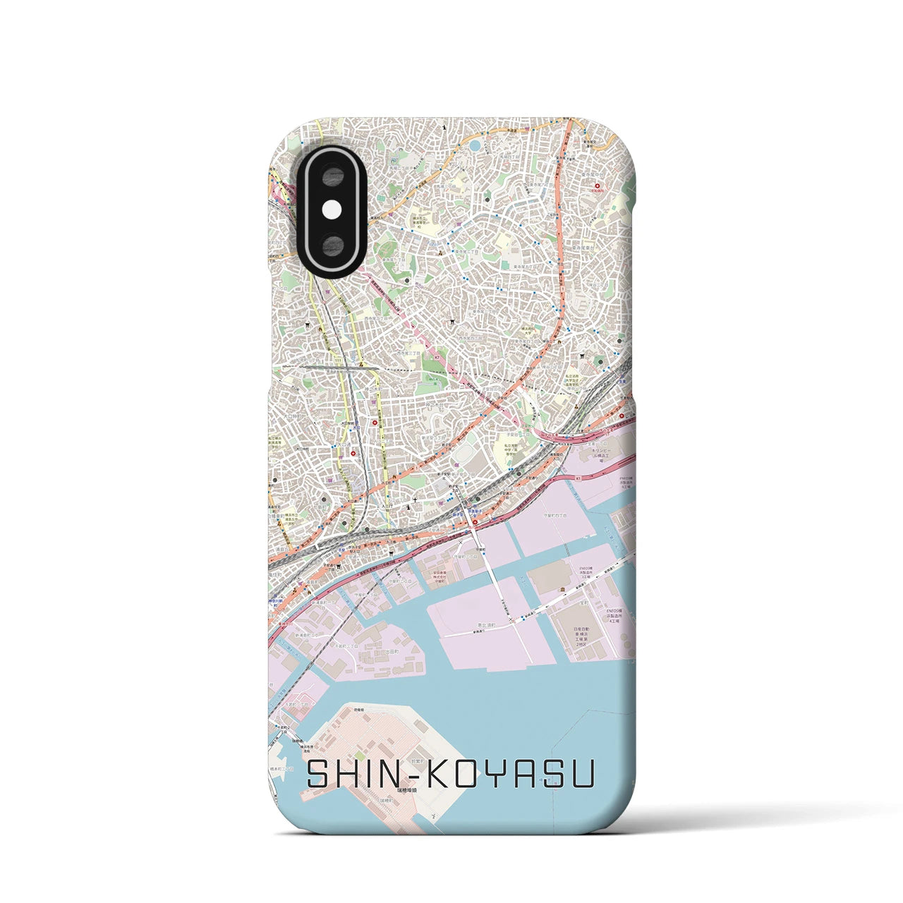 【新子安(神奈川県)】地図柄iPhoneケース(バックカバータイプ)