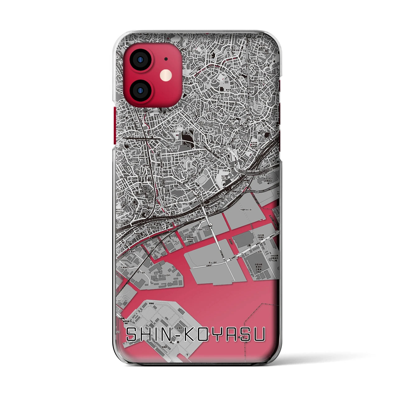 【新子安(神奈川県)】地図柄iPhoneケース(クリアタイプ)