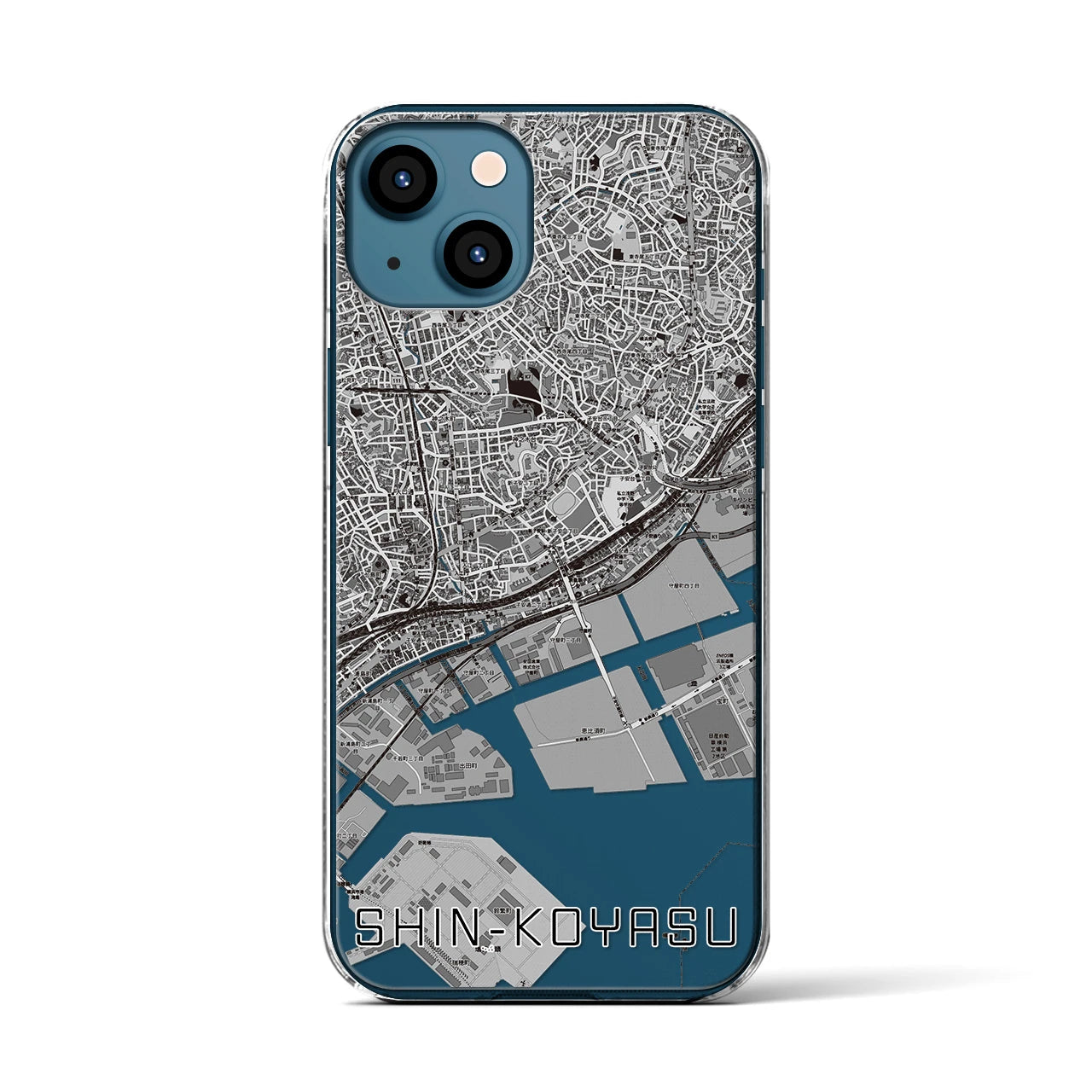 【新子安(神奈川県)】地図柄iPhoneケース(クリアタイプ)