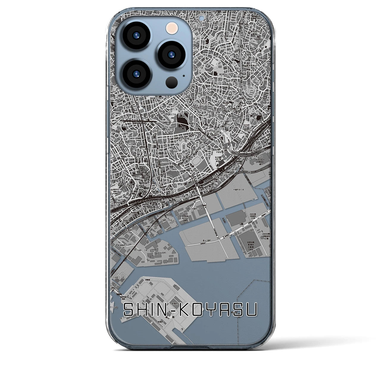 【新子安(神奈川県)】地図柄iPhoneケース(クリアタイプ)