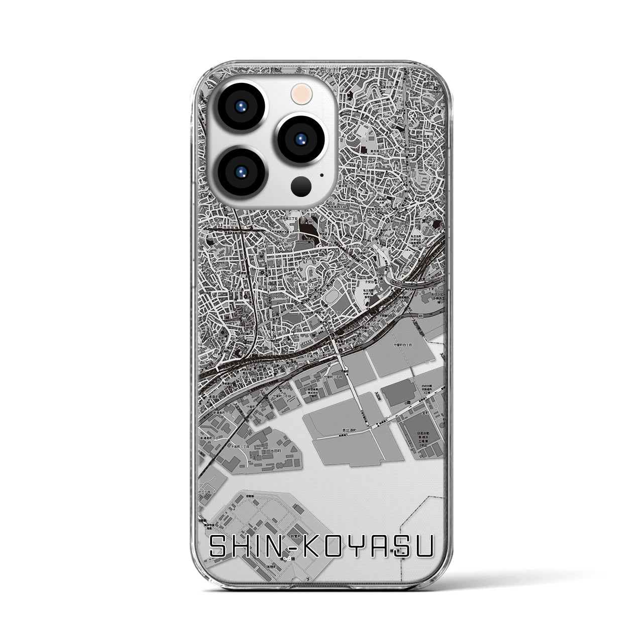 【新子安(神奈川県)】地図柄iPhoneケース(クリアタイプ)