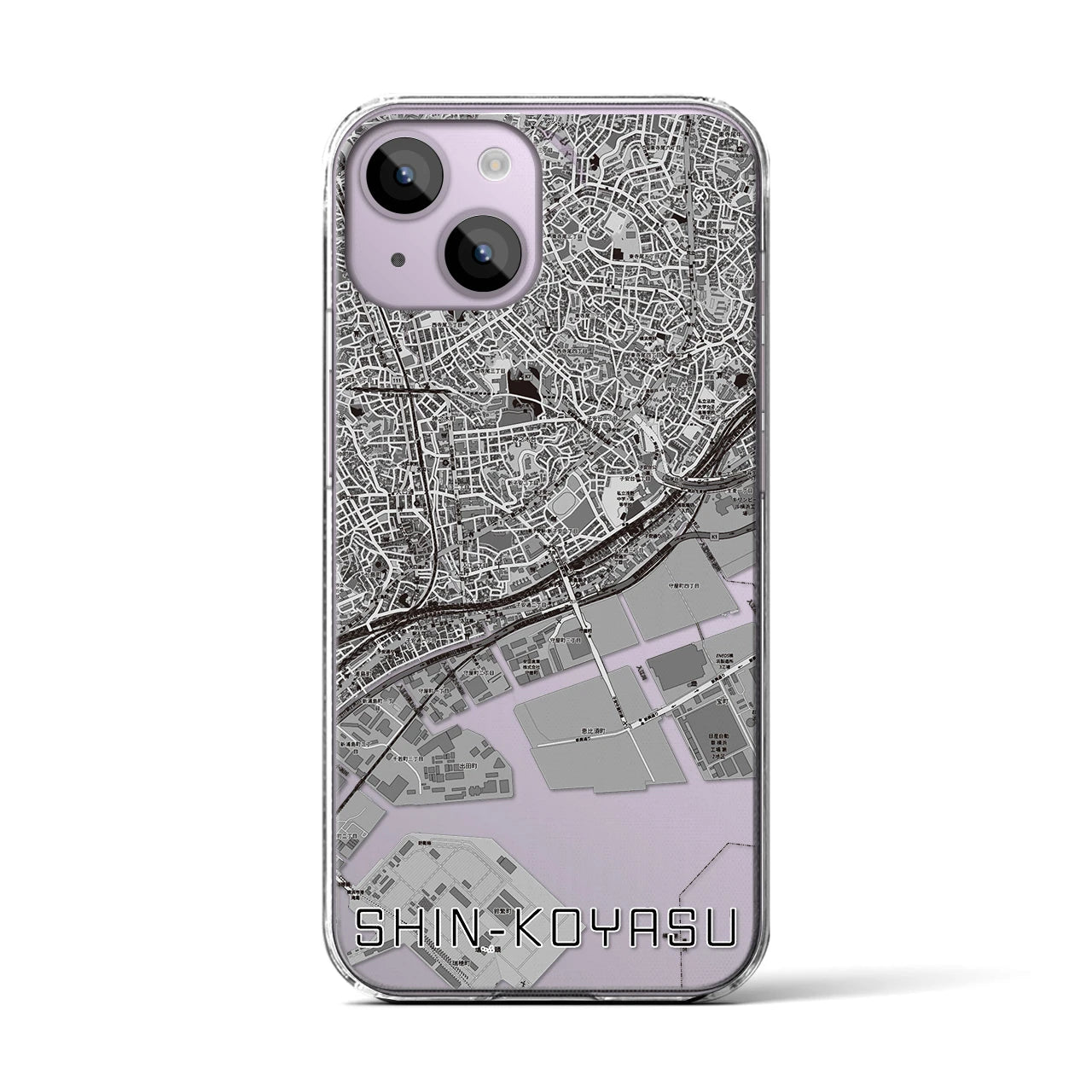 【新子安(神奈川県)】地図柄iPhoneケース(クリアタイプ)