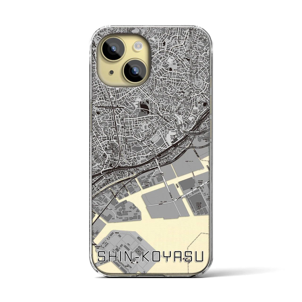 【新子安(神奈川県)】地図柄iPhoneケース(クリアタイプ)