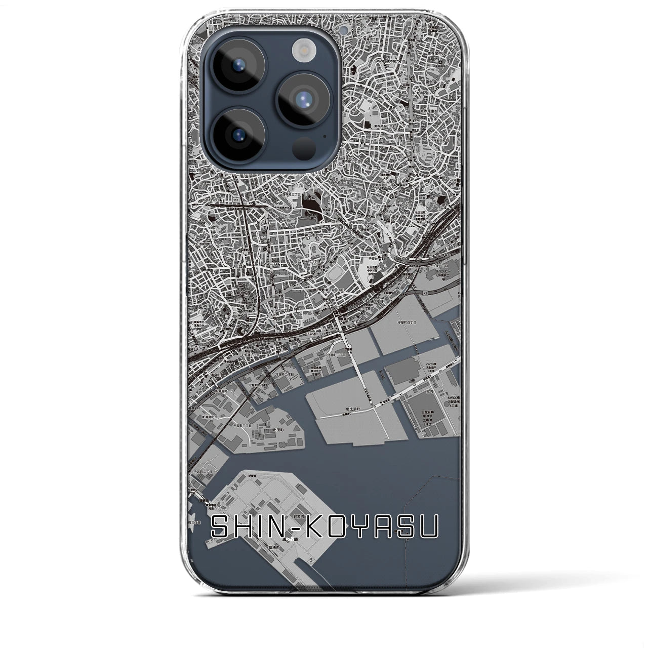 【新子安(神奈川県)】地図柄iPhoneケース(クリアタイプ)