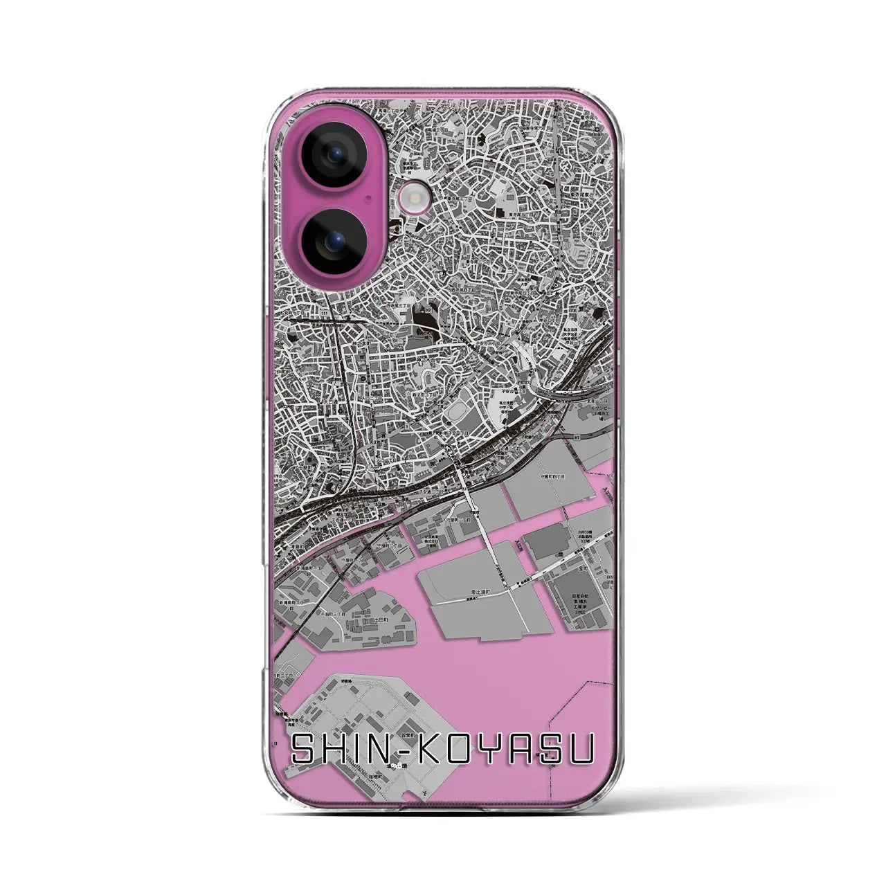 【新子安(神奈川県)】地図柄iPhoneケース(クリアタイプ)