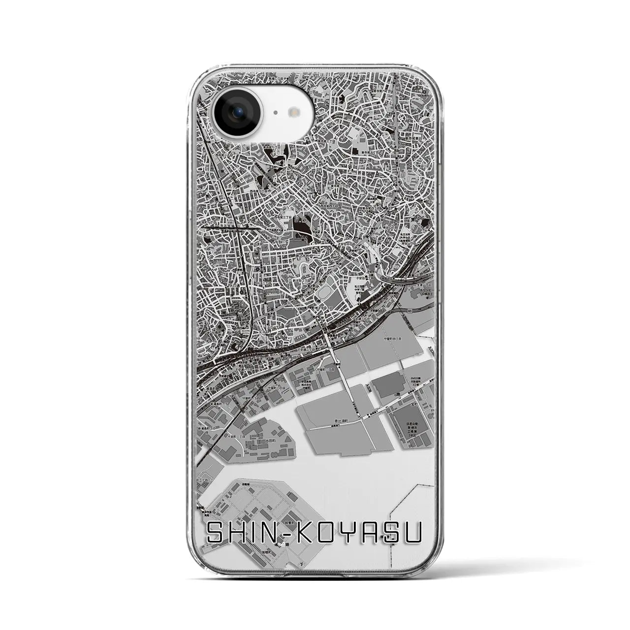 【新子安(神奈川県)】地図柄iPhoneケース(クリアタイプ)