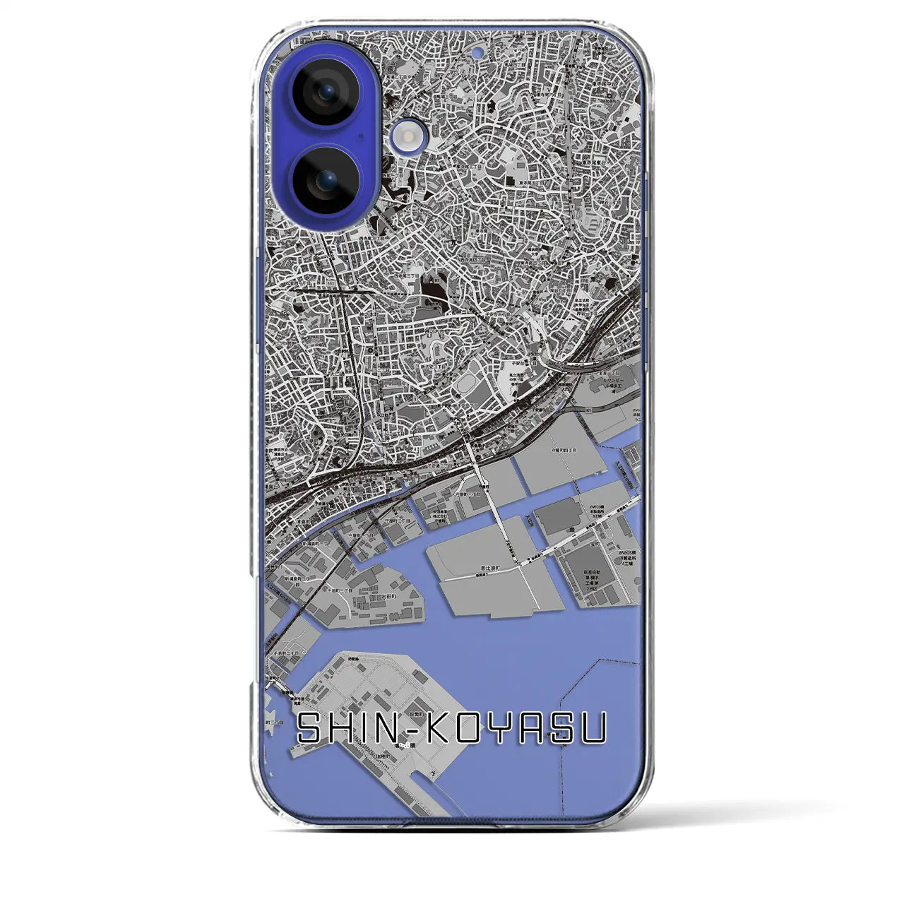 【新子安(神奈川県)】地図柄iPhoneケース(クリアタイプ)