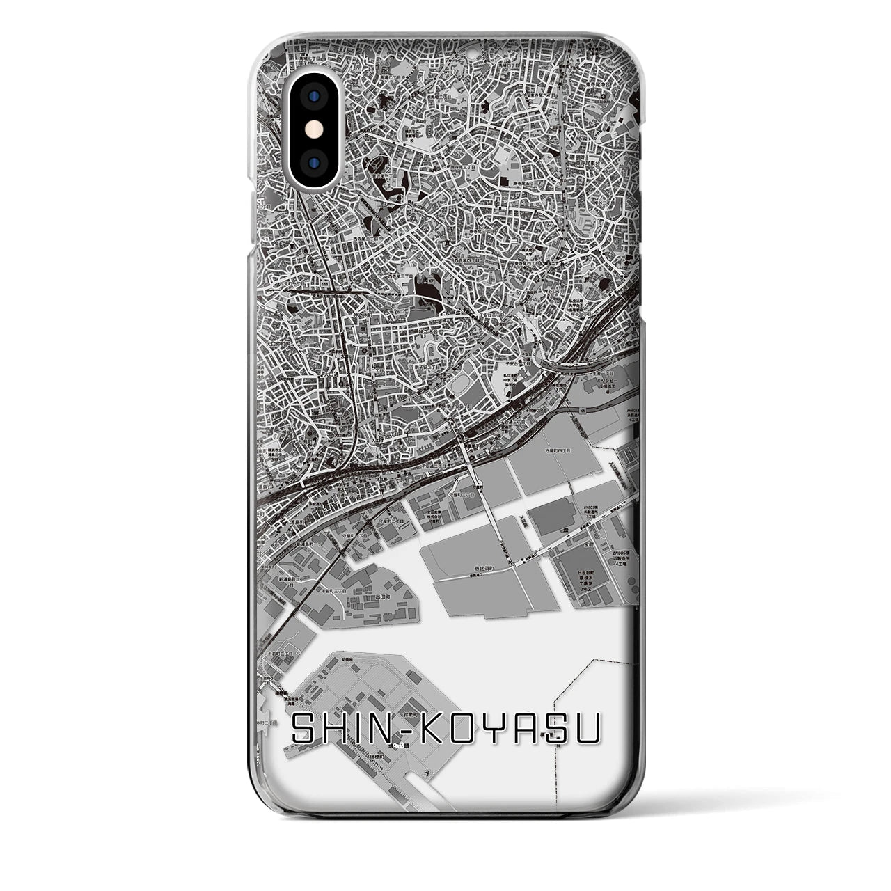 【新子安(神奈川県)】地図柄iPhoneケース(クリアタイプ)