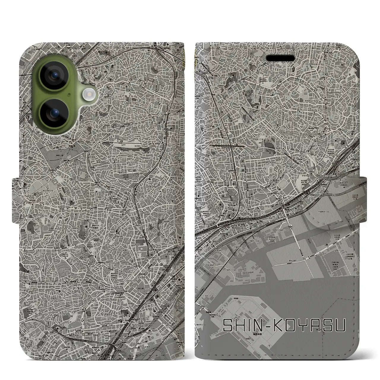 【新子安(神奈川県)】地図柄iPhoneケース(手帳タイプ)